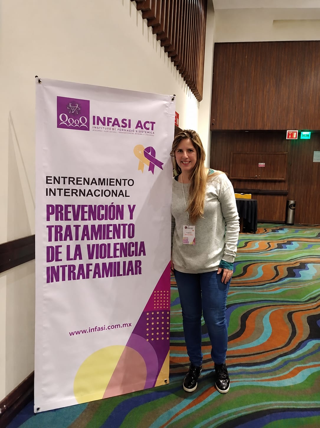 Psic. Angélica Ruiz Galván en entrenamiento internacional de prevención y tratamiento de violencia intrafamiliar (INFASI ACT)